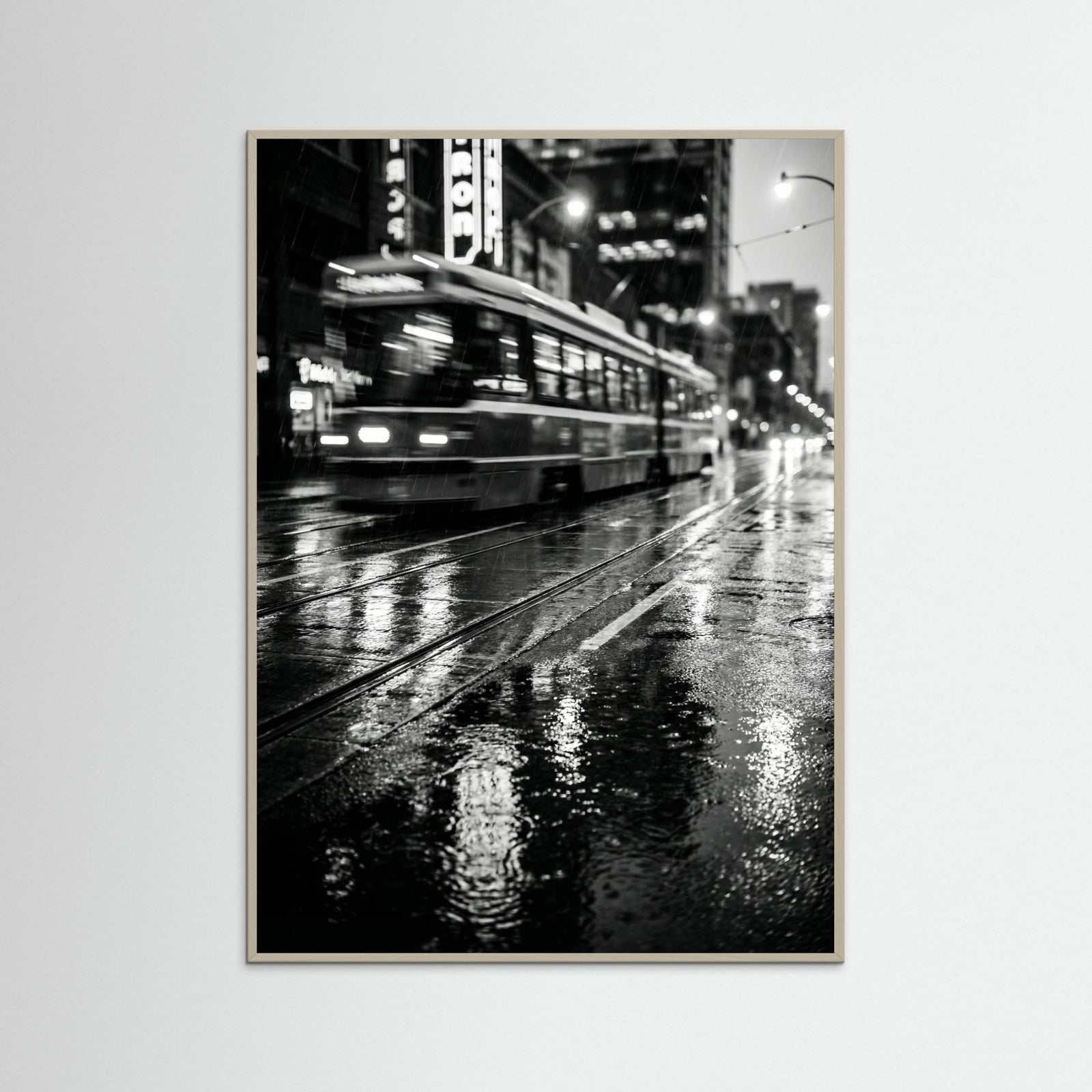 Grey Wood Rainy Night Drive