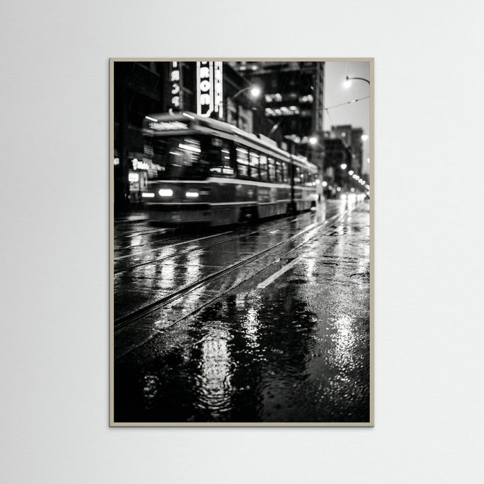 Grey Wood Rainy Night Drive