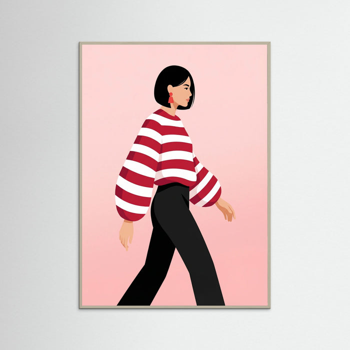 Grey Wood Red Stripes Sway