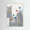 Grey Wood Retro Dots No.1 Poster