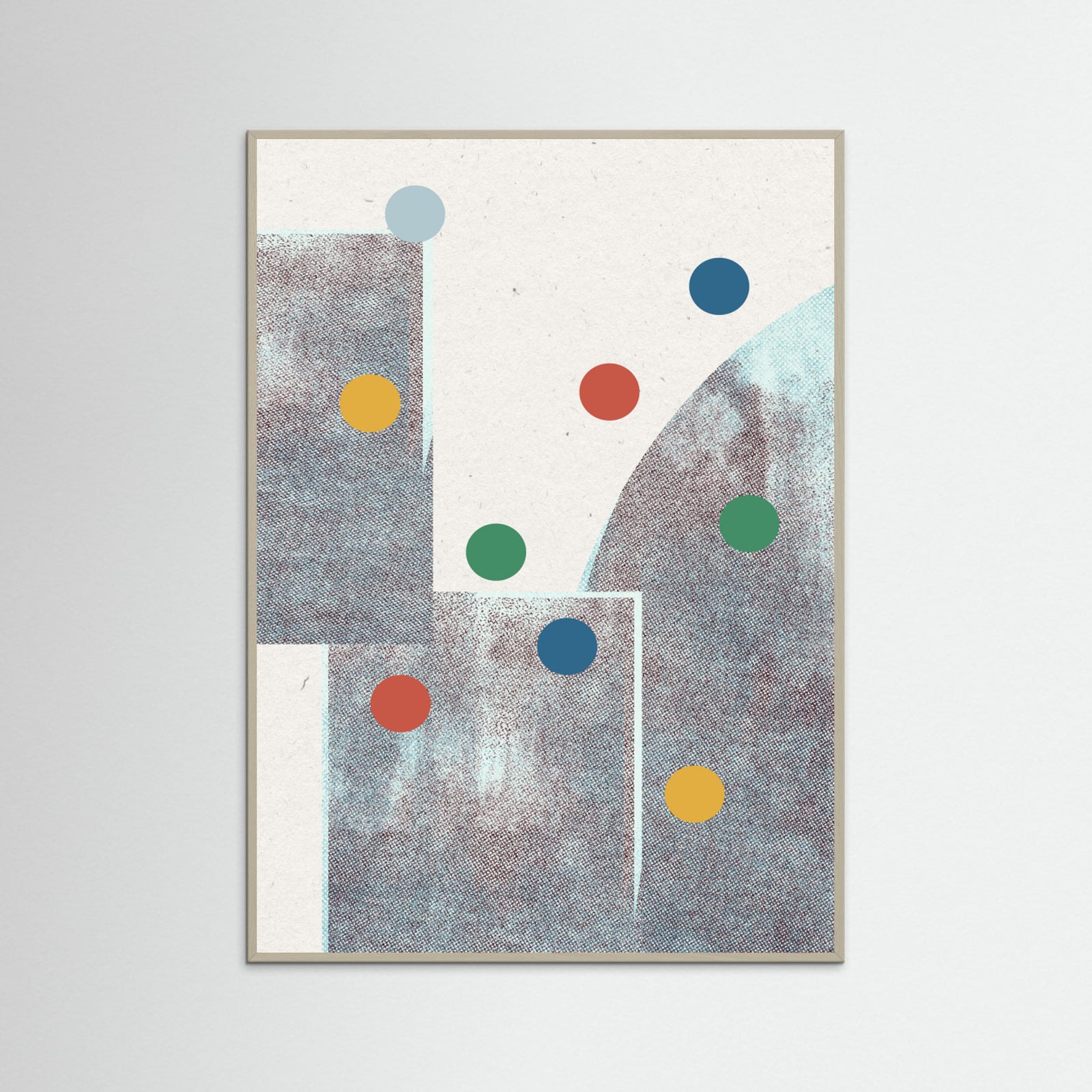 Grey Wood Retro Dots No.1 Poster