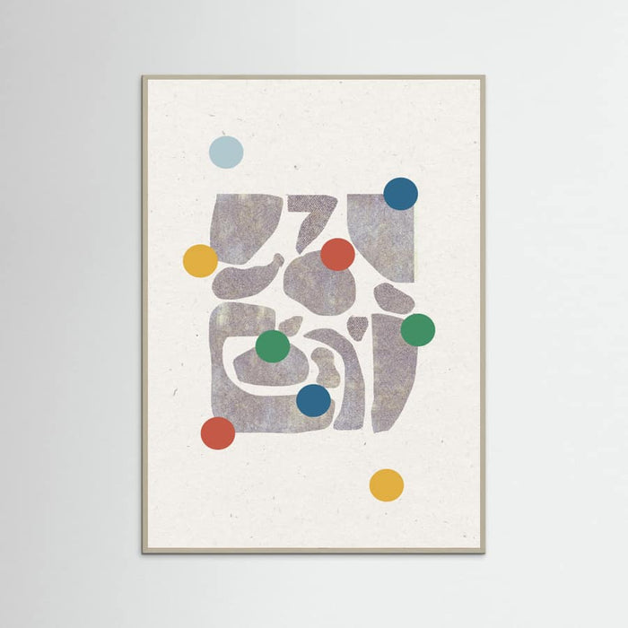 Retro Dots and Paper Poster – plakat og kunsttryk