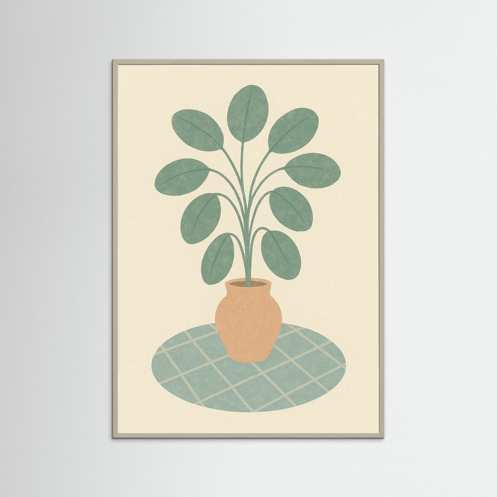 Grey Wood Rust Hued Blossoms