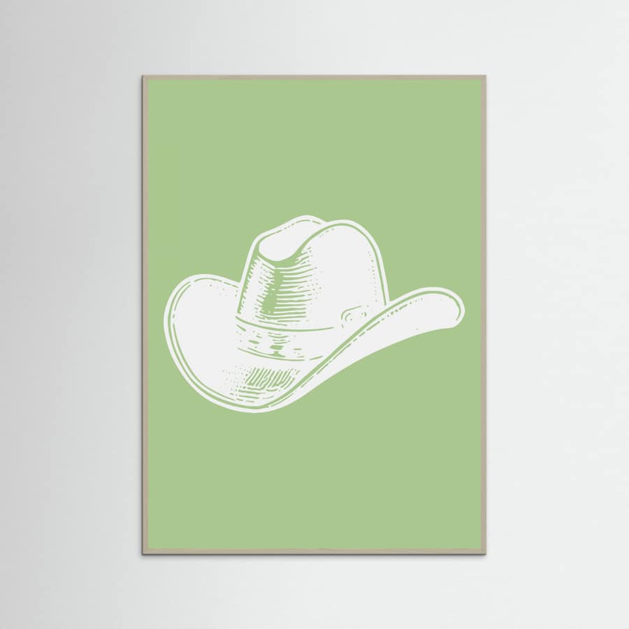 Plakat Sage Green Cowboy Hat – plakat i druk artystyczny