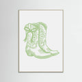 Sage Green Cowgirl Boots with Bow Poster – Poster und Kunstdruck
