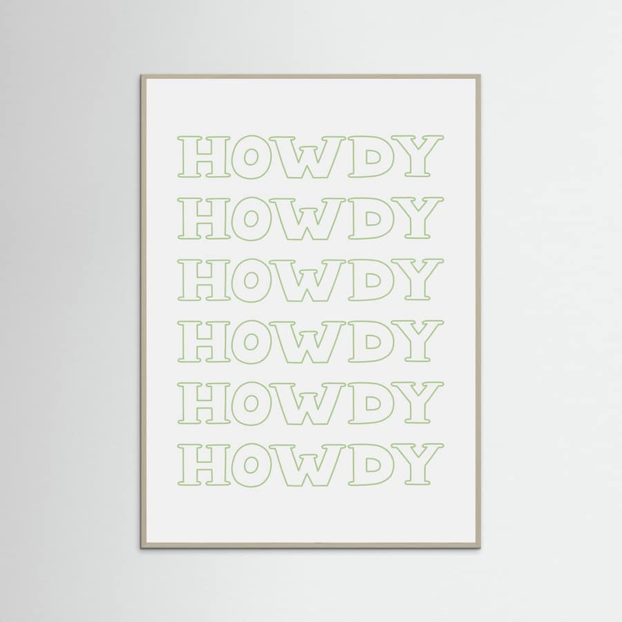 Plakat Sage Green Howdy – plakat i druk artystyczny