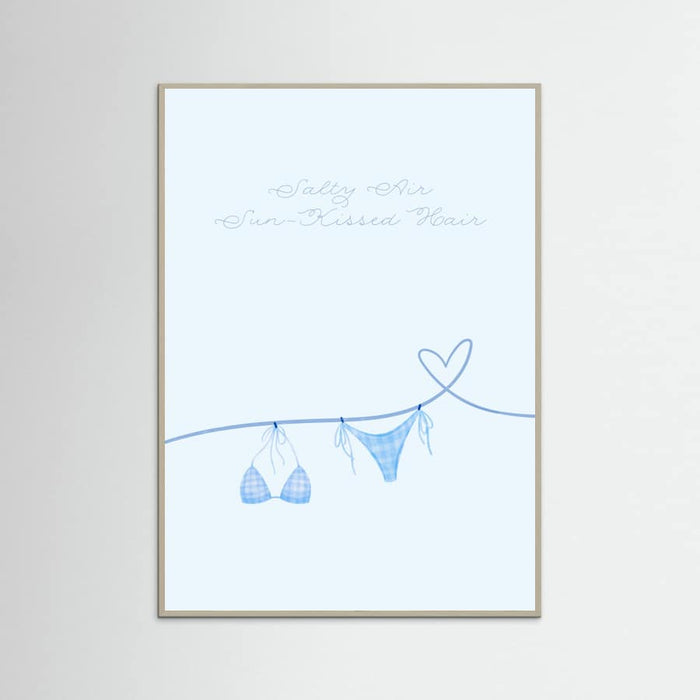 Salty Air Sun Kissed Hair Blue Bikini Poster – poster and art print