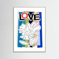 Póster Scribble Flower Blue – póster e impresión artística