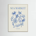 Sea Market Blue Artprint Poster – plakat og kunsttryk