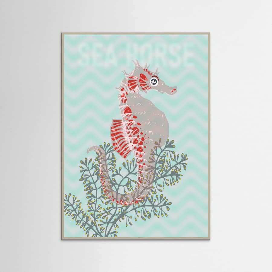 Sea life sea horse Neptune's joy Poster – poster and art print