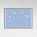 Seagulls Blue Background Poster – plakat og kunsttryk