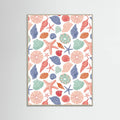 Seashells and Starfish - White Poster – poster and art print