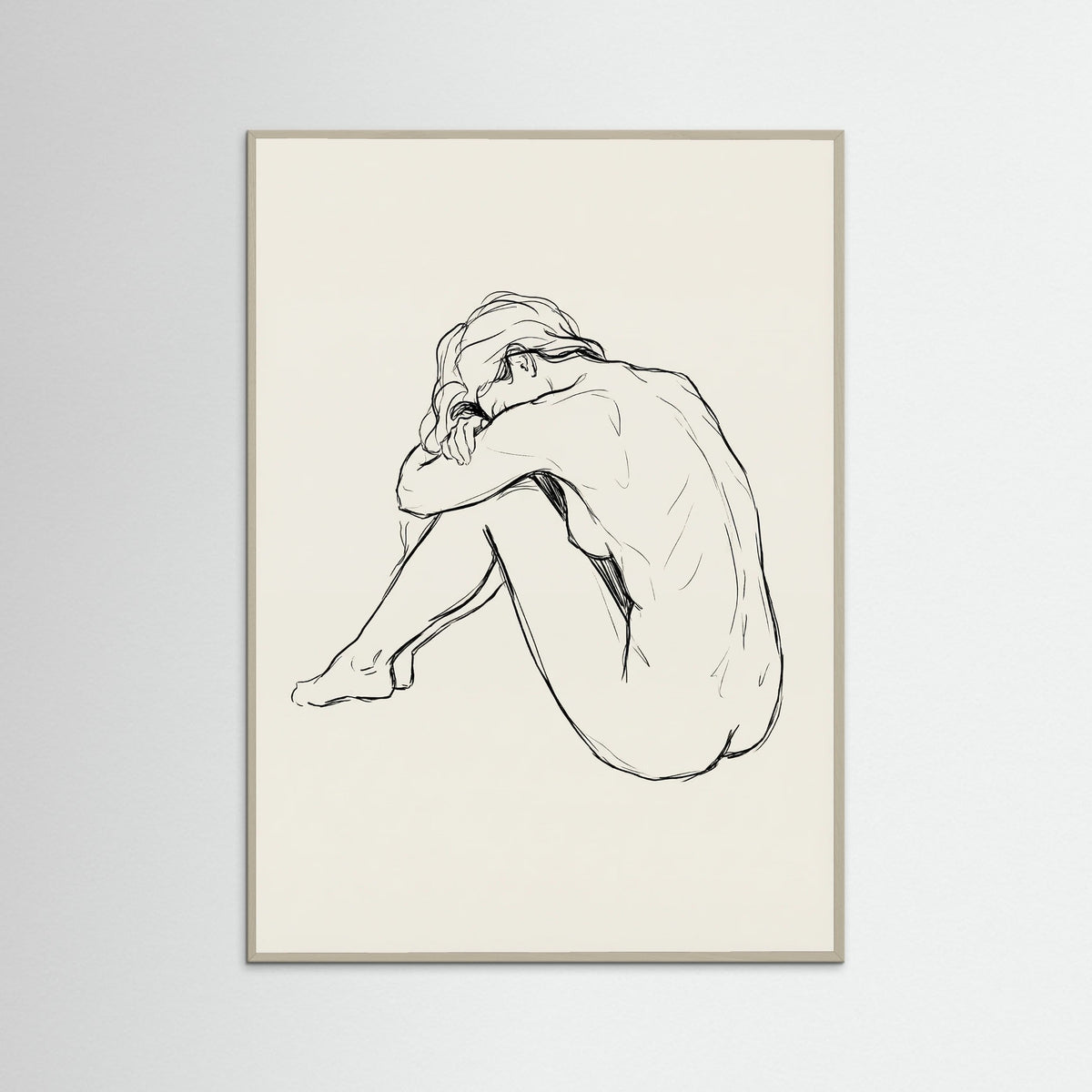 Grey Wood Seated Contemplation