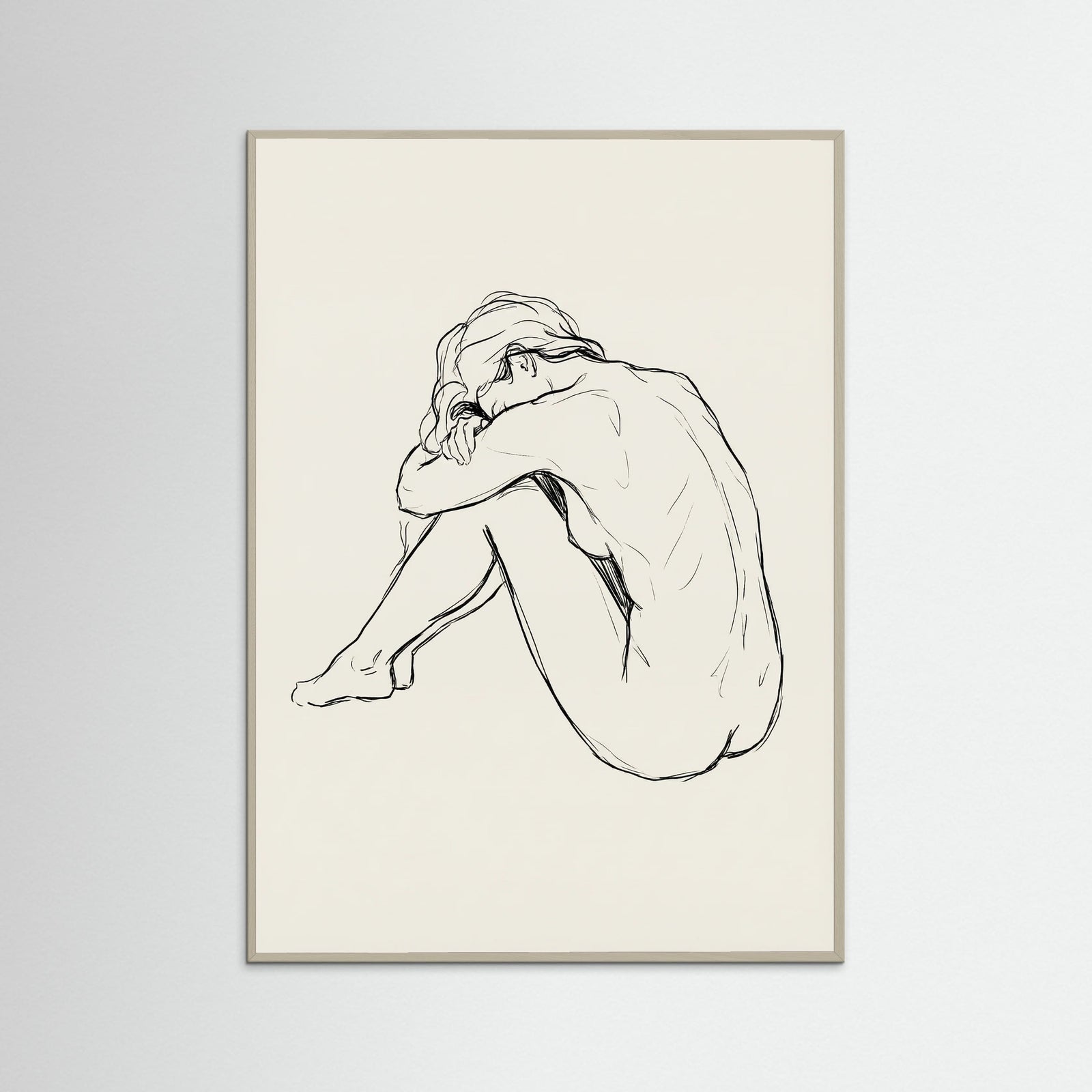 Grey Wood Seated Contemplation