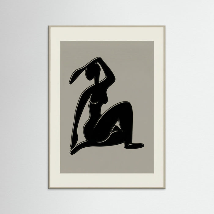Grey Wood Seated Cutout Form