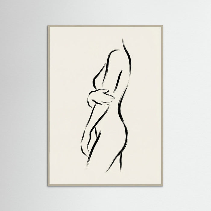 Grey Wood Seated Silhouette