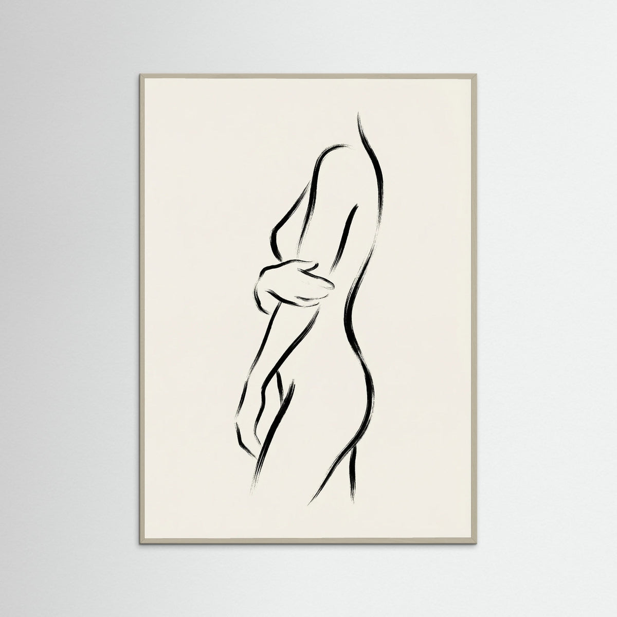 Grey Wood Seated Silhouette