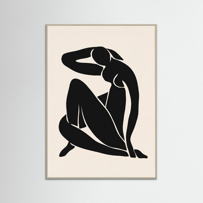 Grey Wood Seated Silhouette