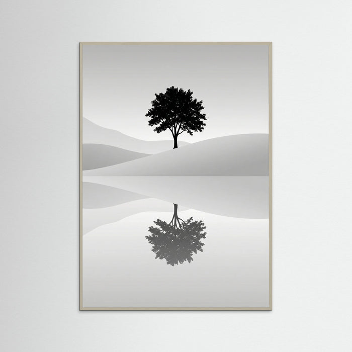 Grey Wood Serene Reflection
