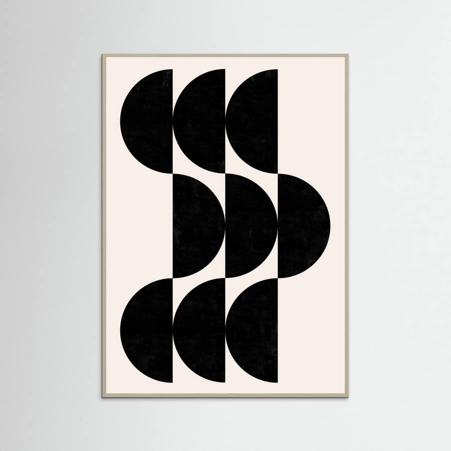 Grey Wood Shape By Cats and Dotz 30 X 42 Inches Textured Black Poster
