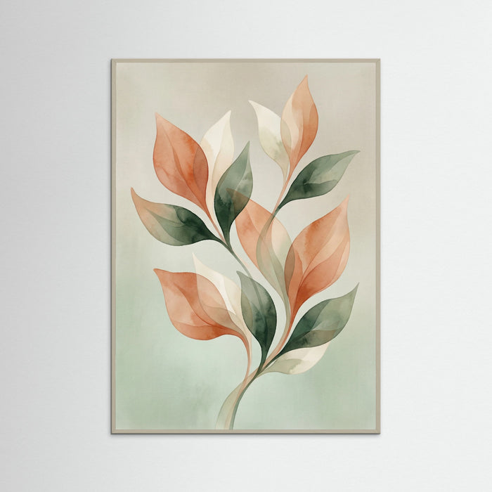 Grey Wood Soft Floral Abstraction