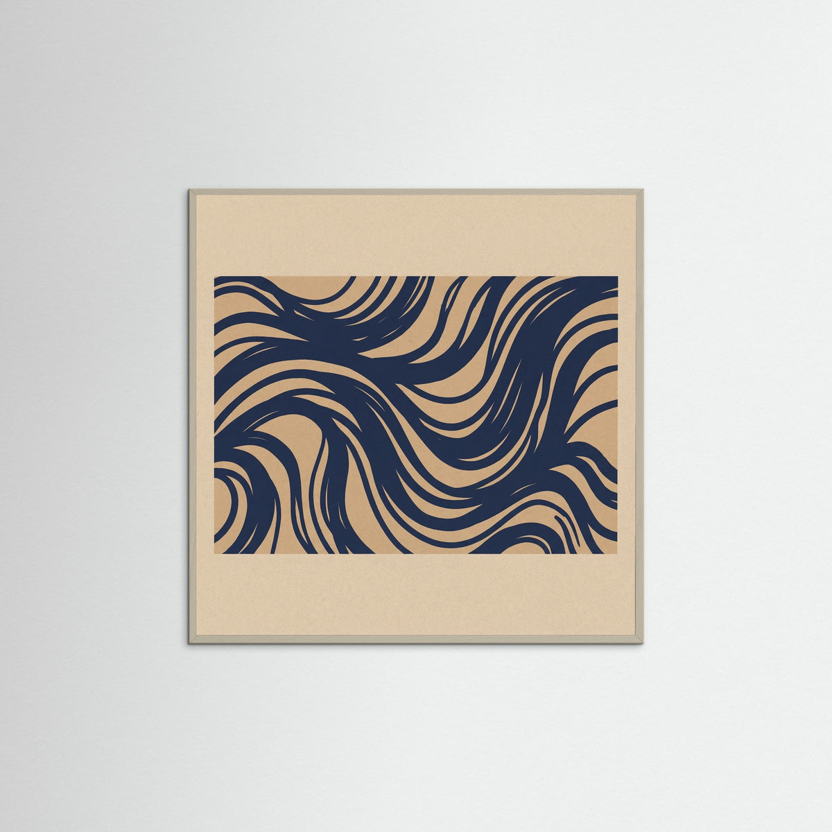 Grey Wood Square Abstract Currents