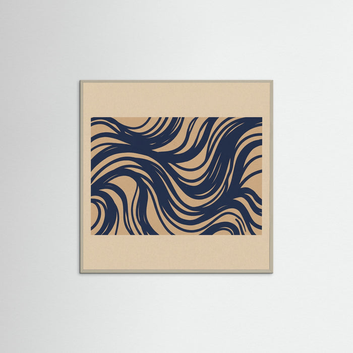 Grey Wood Square Abstract Currents