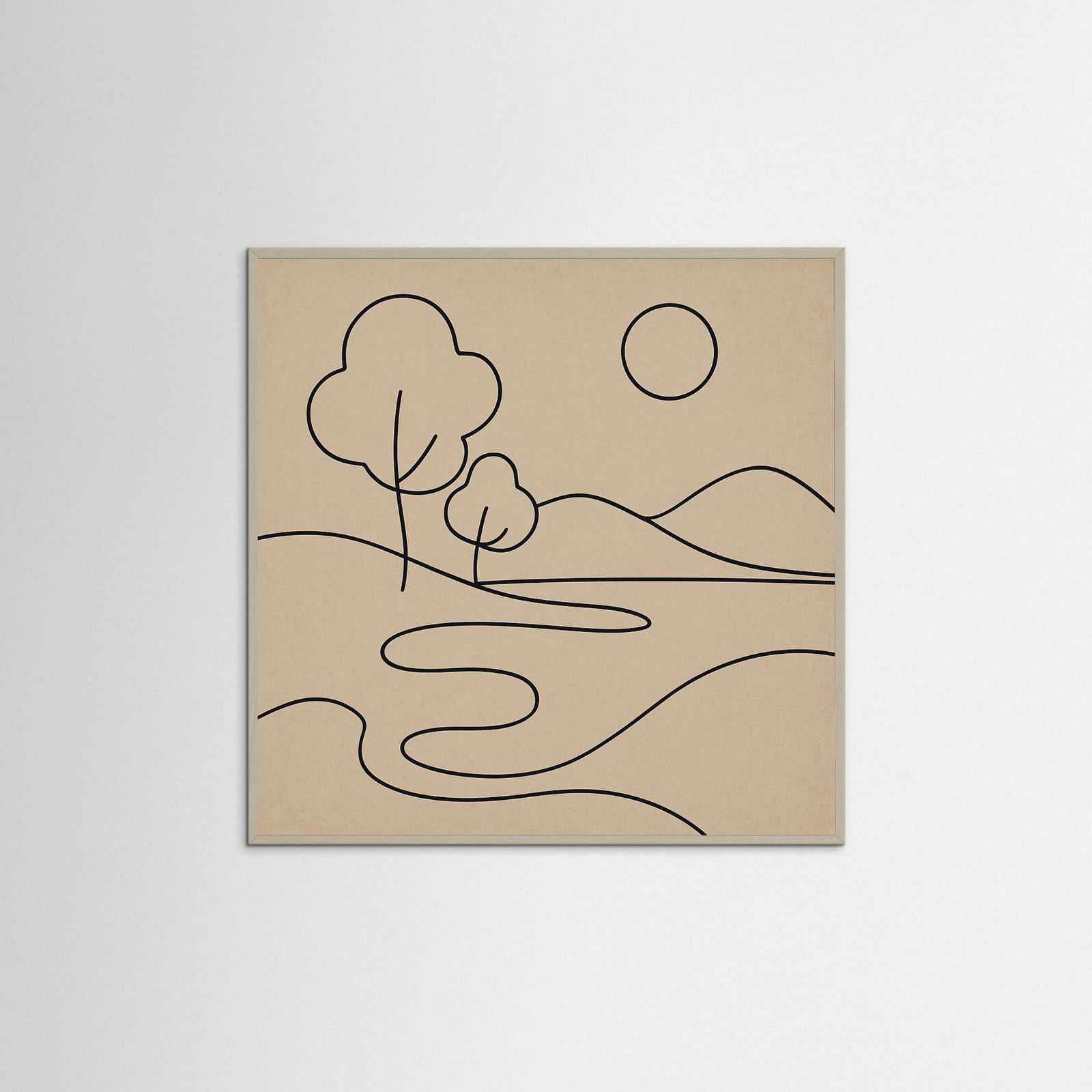 Grey Wood Square Abstract Embrace