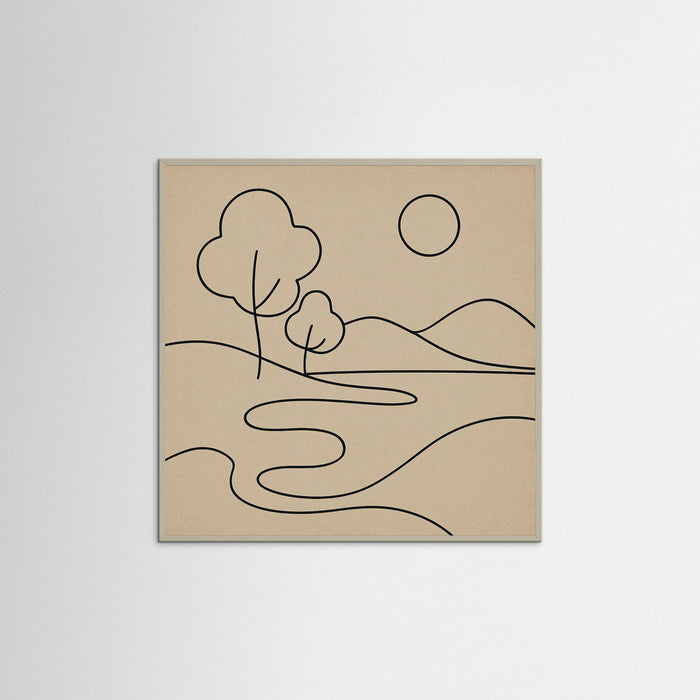 Grey Wood Square Abstract Embrace