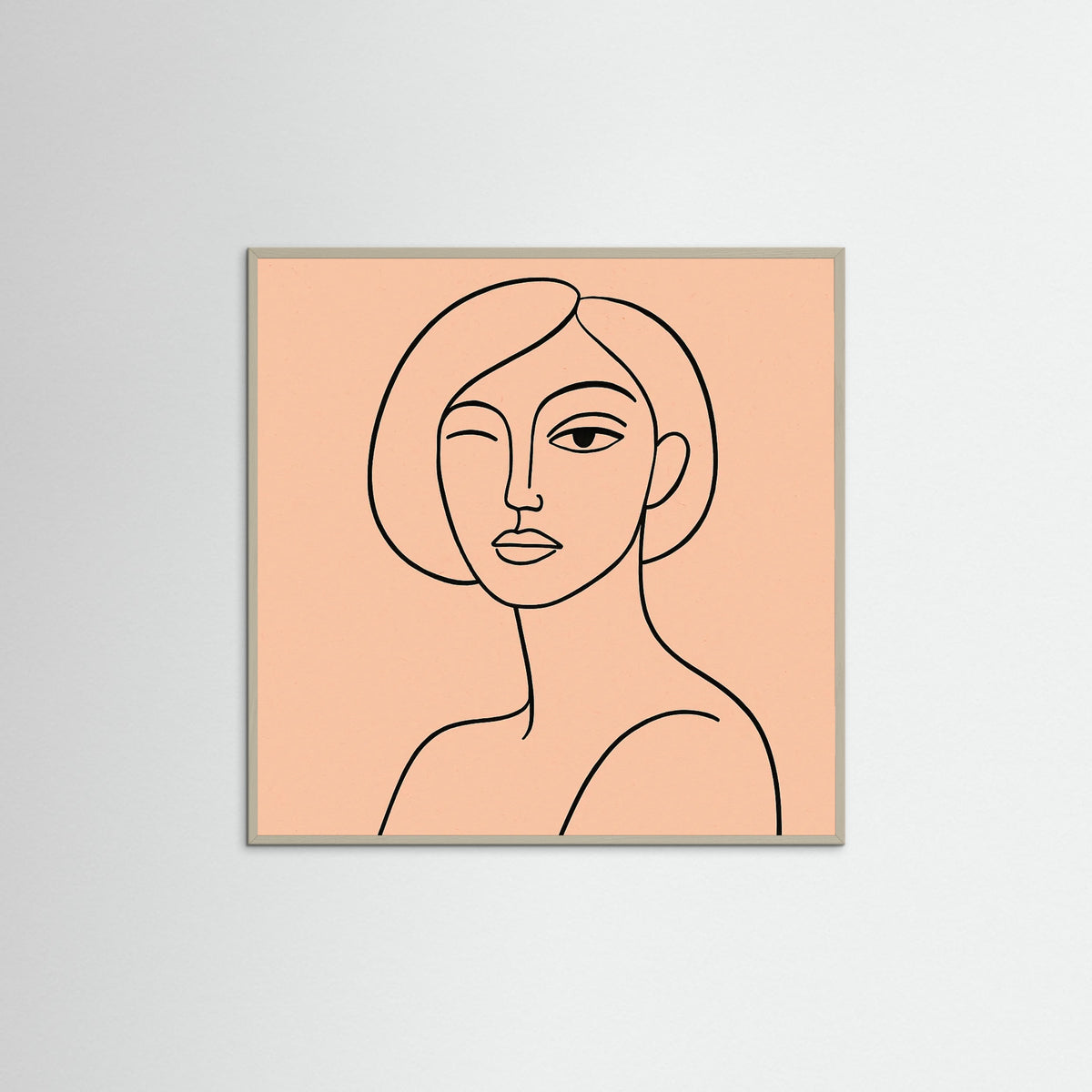 Grey Wood Square Abstract Eye