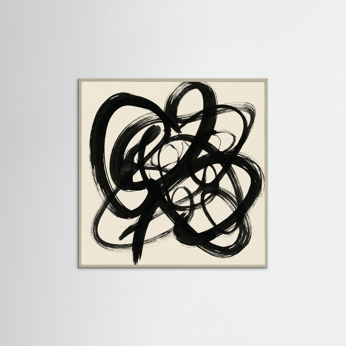 Grey Wood Square Abstract Gestures