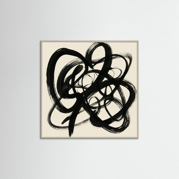 Grey Wood Square Abstract Gestures