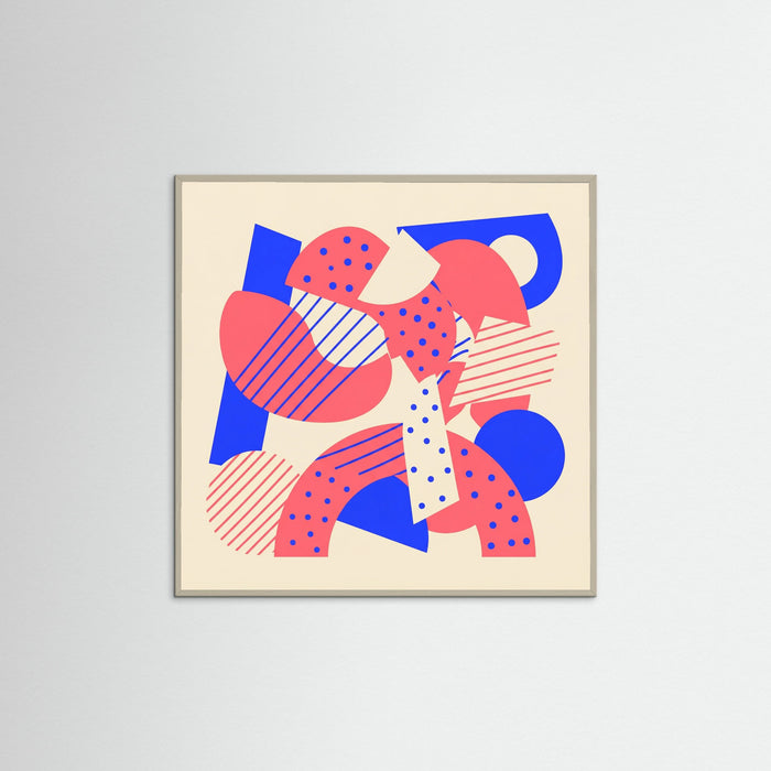 Grey Wood Square Abstract Playfulness