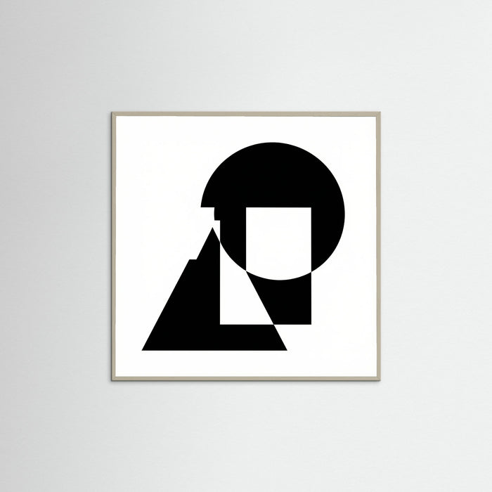 Grey Wood Square Art Print Beige