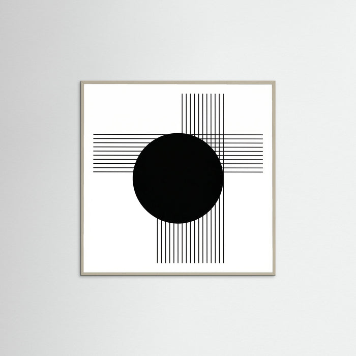 Grey Wood Square Art Print Beige