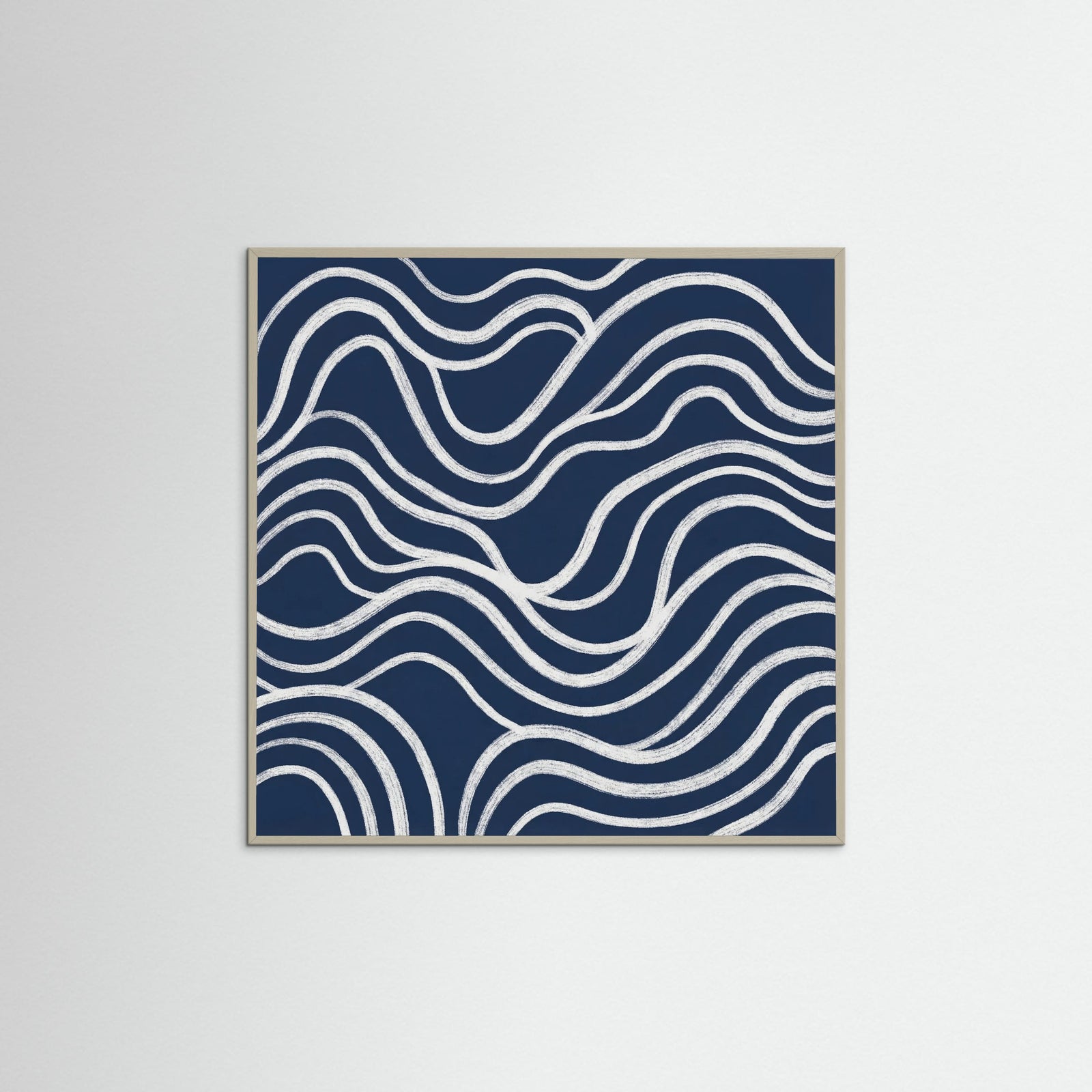 Grey Wood Square Blue Contours