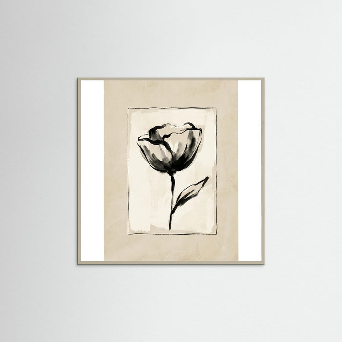 Grey Wood Square Botanical Sketch