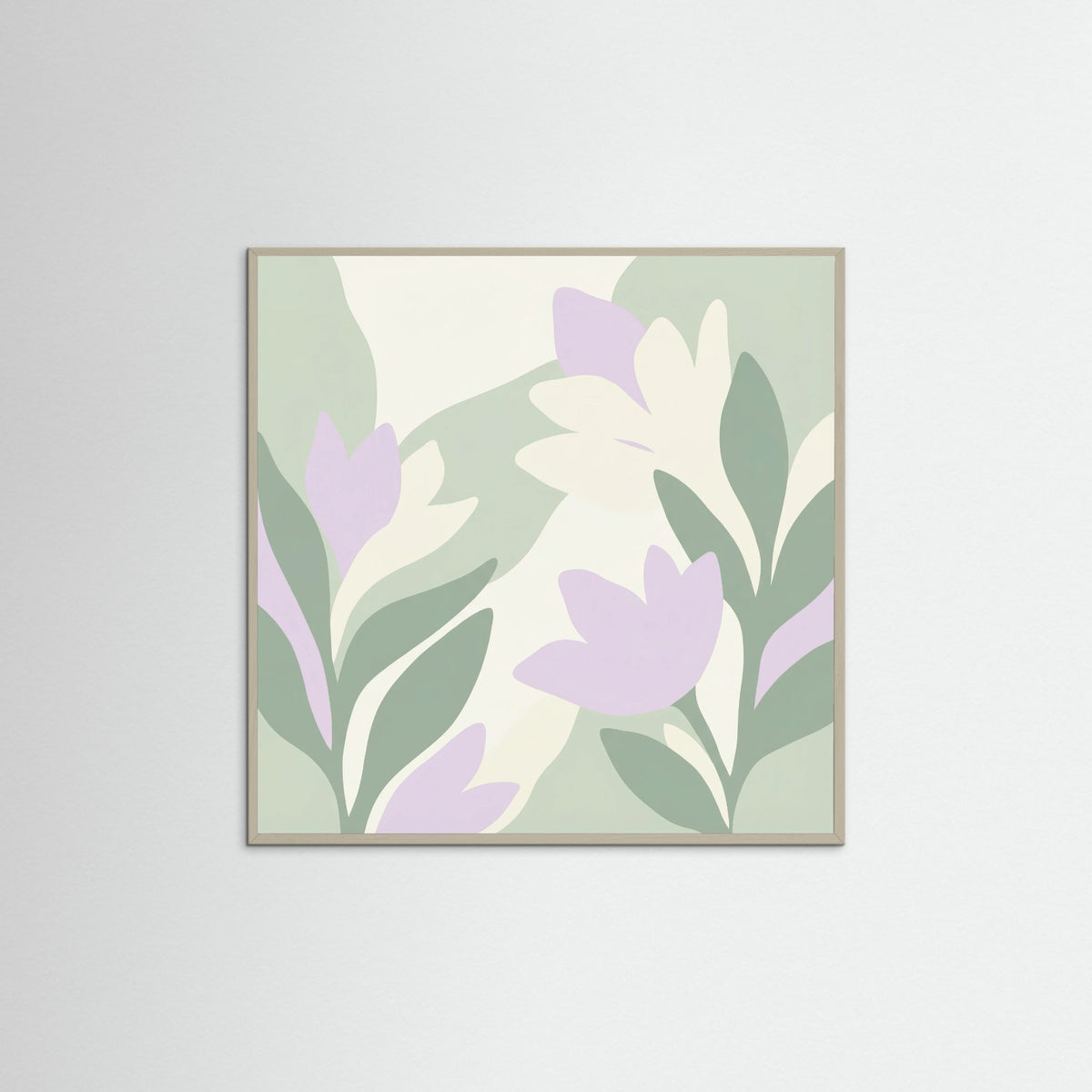 Grey Wood Square Coral Bloom