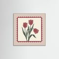Grey Wood Square Crimson Bloom