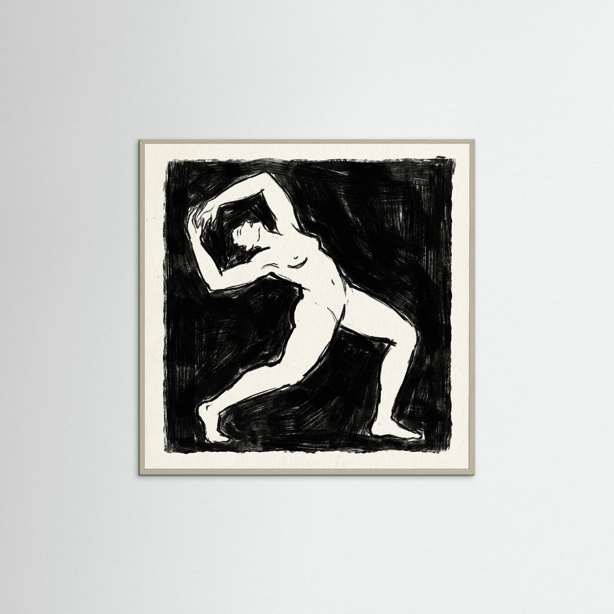 Grey Wood Square Dark Confrontation