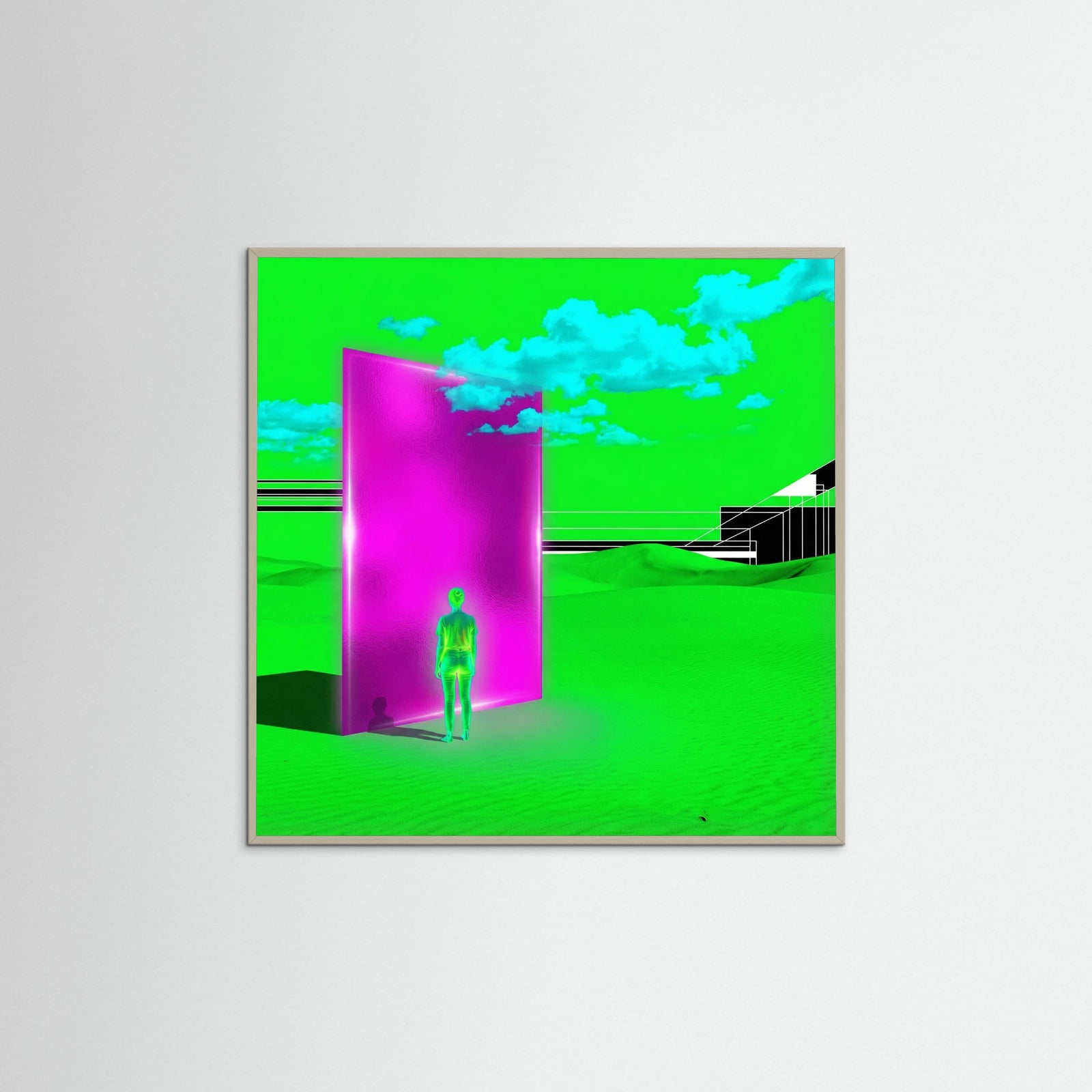 Grey Wood Square Digital Gaze