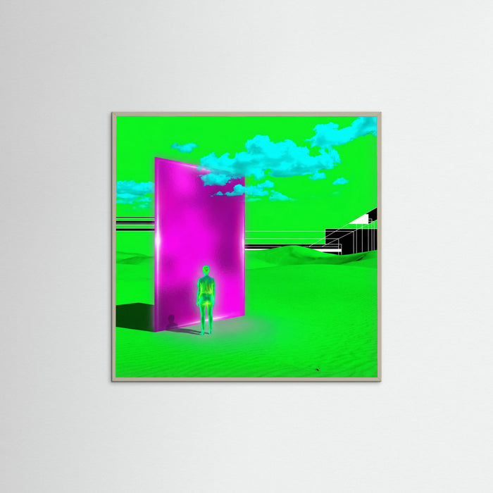 Grey Wood Square Digital Gaze