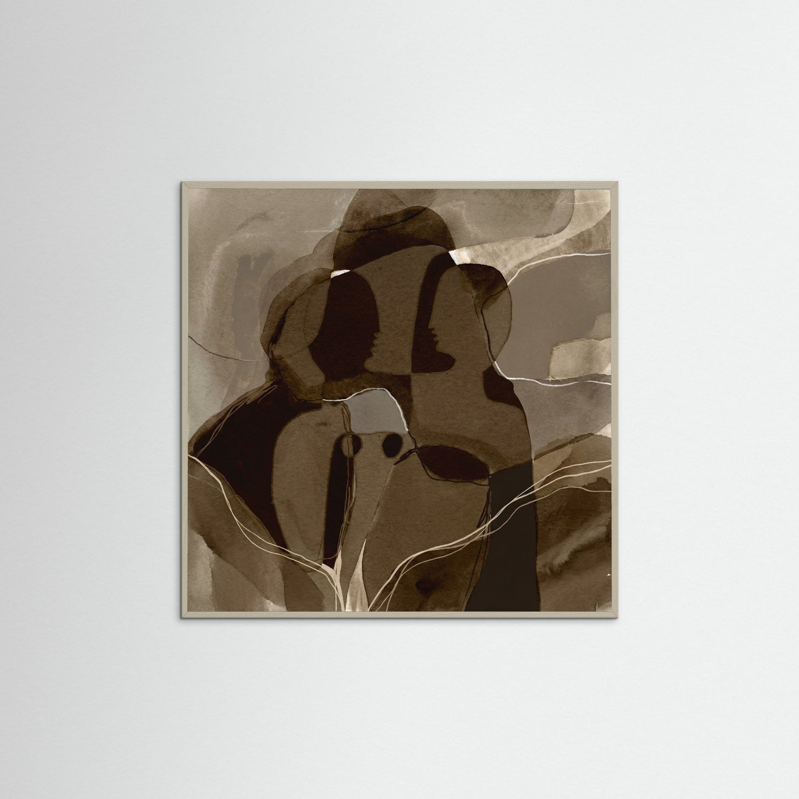 Grey Wood Square Earthen Silhouettes