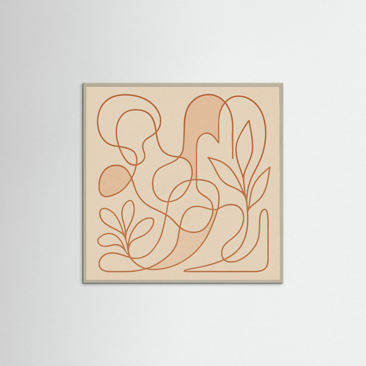 Grey Wood Square Entwined Faces