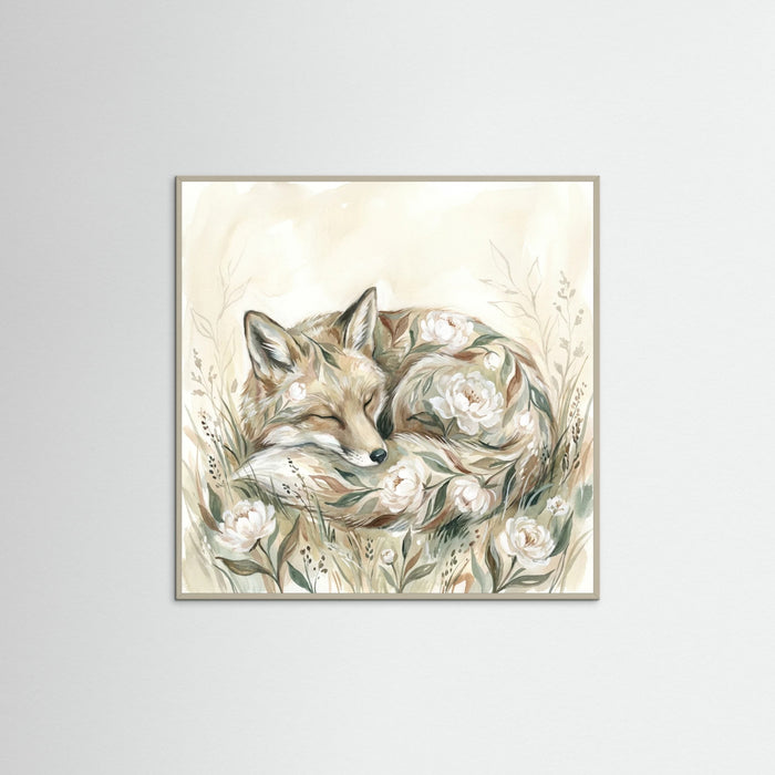 Grey Wood Square Floral Embrace