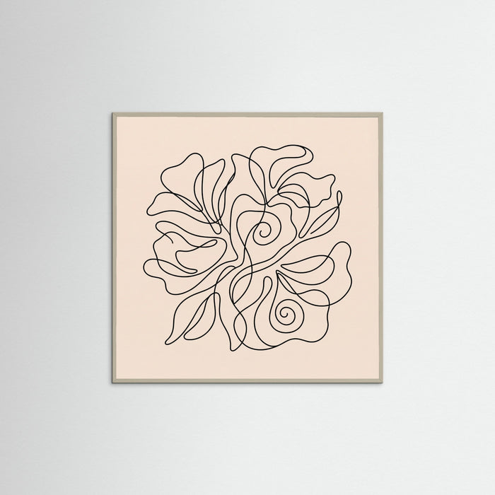 Grey Wood Square Flowing Contour