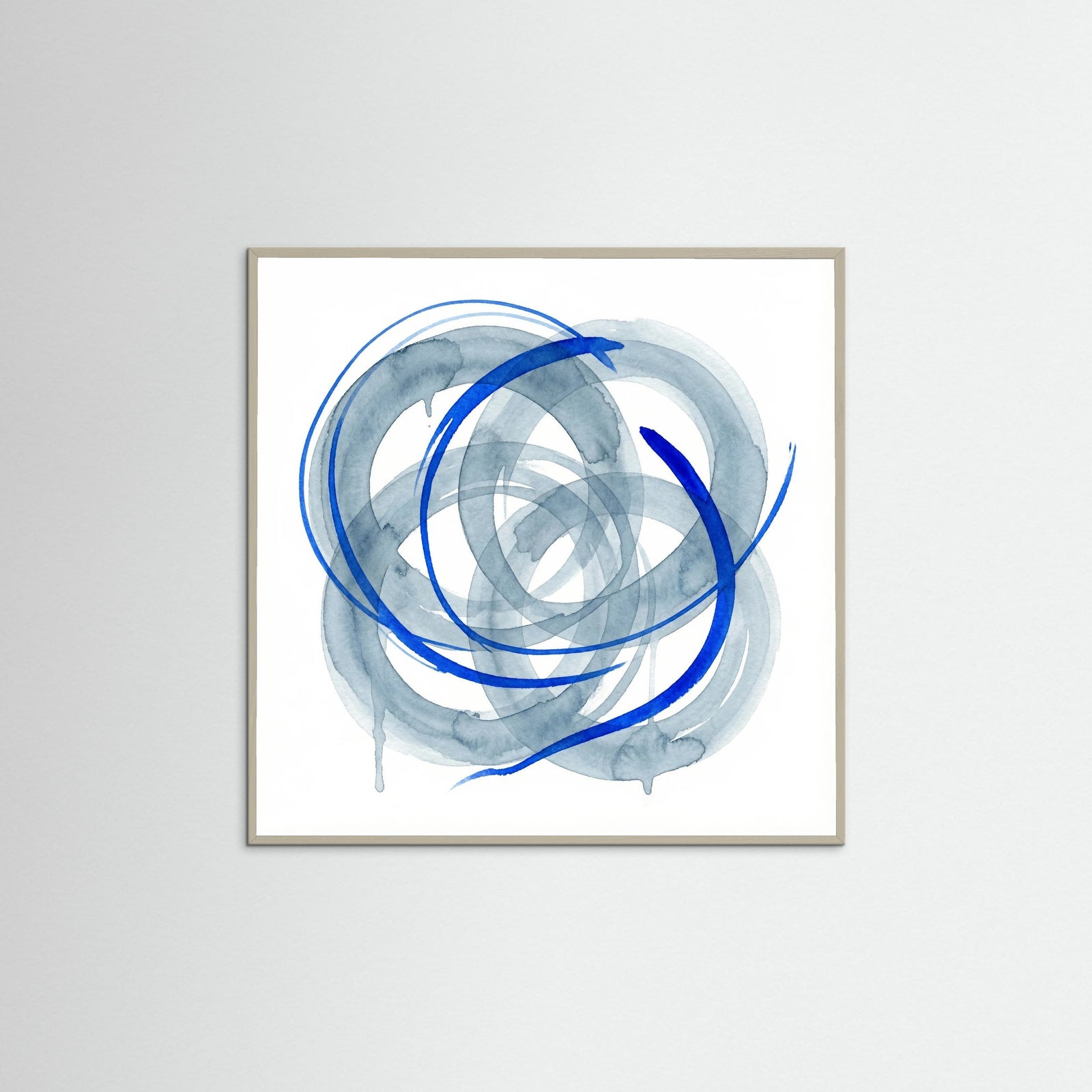 Grey Wood Square Fluid Blue Embrace