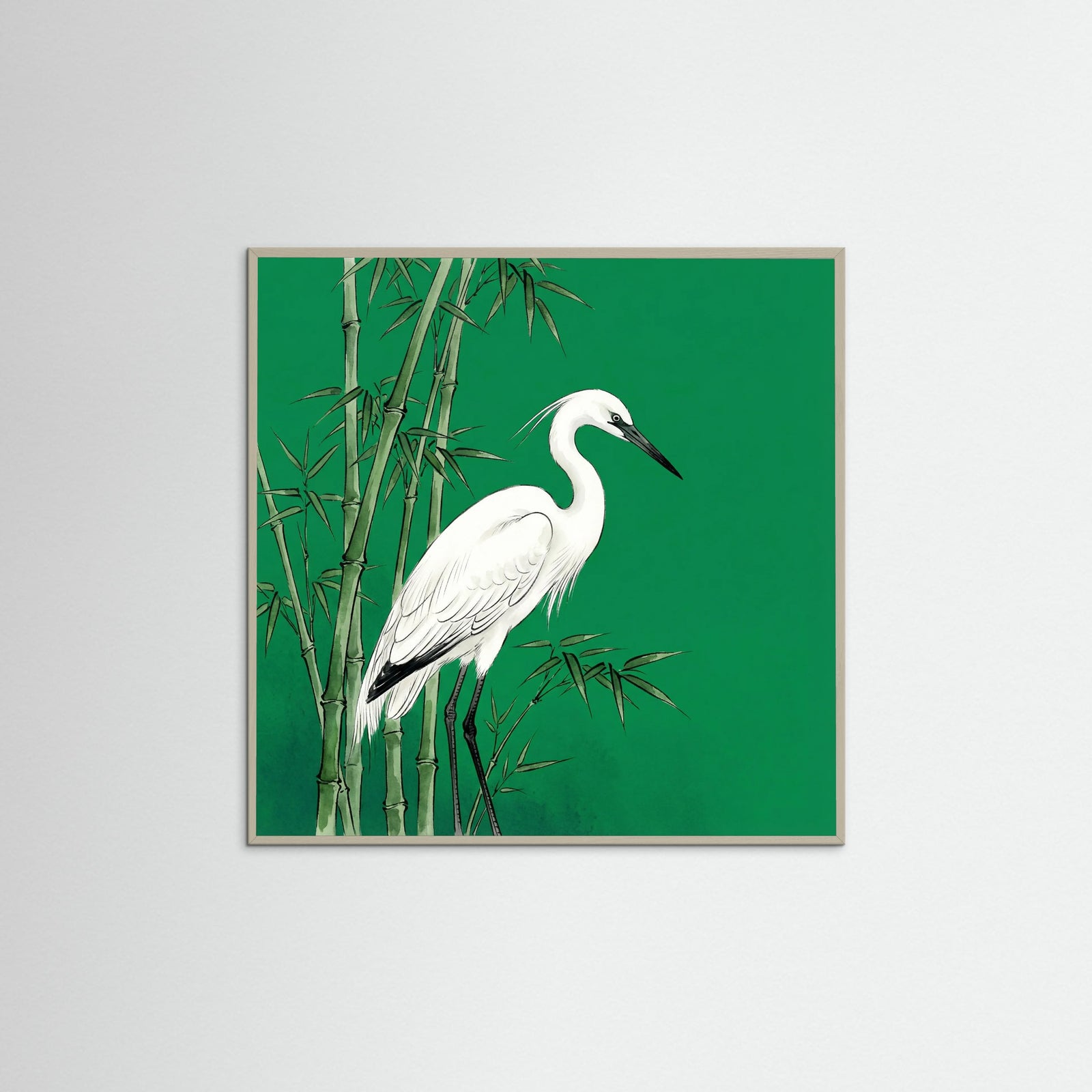 Grey Wood Square Golden Cranes