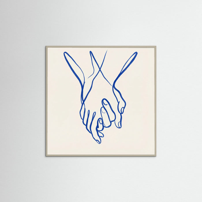Grey Wood Square Intertwined Gaze Blue
