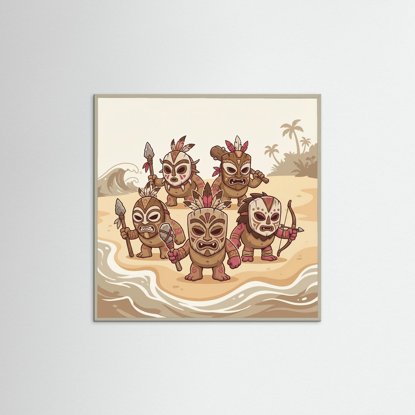 Grey Wood Square Kotu Island Warrior